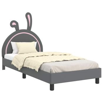 Kinderbettgestell mit Kopfteil Hellgrau 80 x 200 cm PU