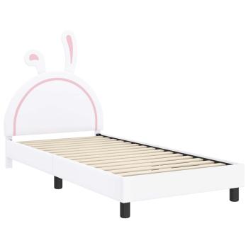 Kinderbettgestell mit Kopfteil Weiß 90 x 190 cm PU