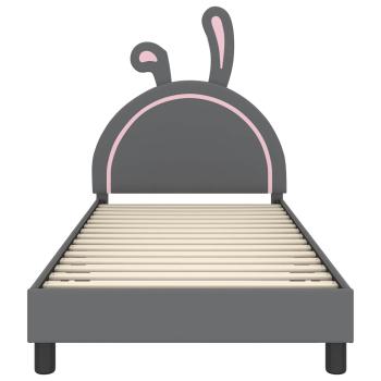 Kinderbettgestell mit Kopfteil Hellgrau 90 x 200 cm PU