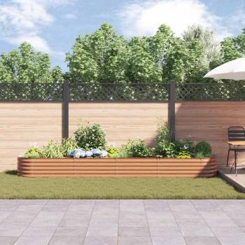 Hochbeet Braun 400 x 80 x 44 cm Stahl