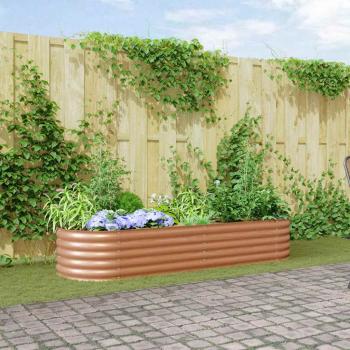ARDEBO.de - Hochbeet Braun 240 x 80 x 44 cm Stahl