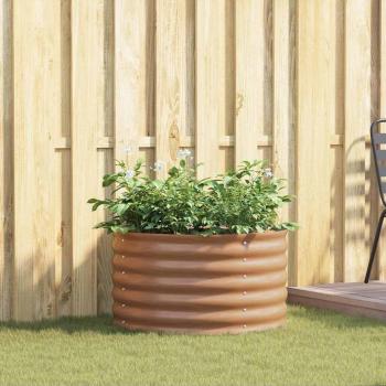 ARDEBO.de - Hochbeet Braun 80 x 80 x 44 cm Stahl