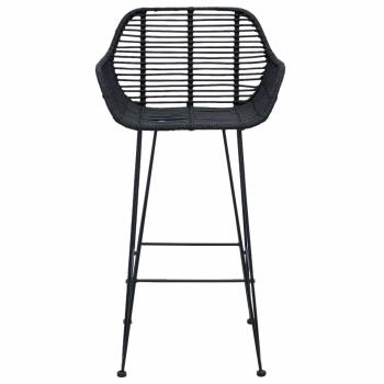 Barstuhl 2 stk. Schwarz 55 x 52 x 92 cm Rattan und Eisen