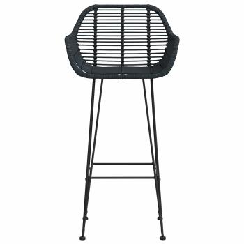 Barstuhl 2 Stk. Schwarz 55 x 52 x 105 cm Rattan und Eisen