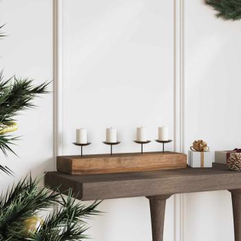 Kerzenhalter Natur 50 x 15 x 10 cm Massivholz Teak