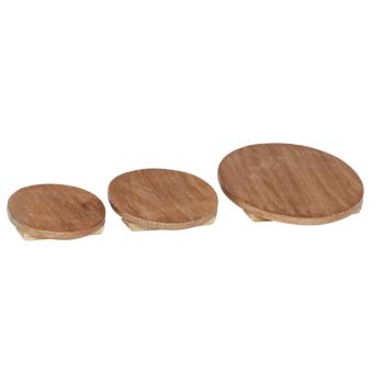 Pflanzenhocker 3 Stk. Natur 29 x 29 x 3,5 cm Mahagoni Holz