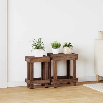 ARDEBO.de - Pflanzenständer 2 stk. Braun 70 x 11 x 27 cm Mahagoni Holz