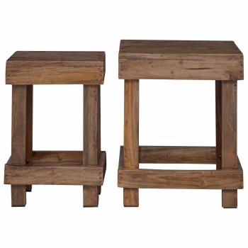 Pflanzenständer 2 stk. Braun 70 x 11 x 27 cm Mahagoni Holz