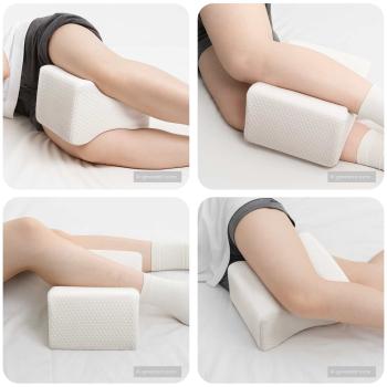 ARDEBO.de - Knee Pillow Weiß Memory-Schaum und Polyester 26 x 21,5 x 15 cm