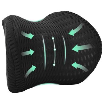 Nackenkissen Schwarz Viscoschaum 30,5 x 21,5 x 13 cm