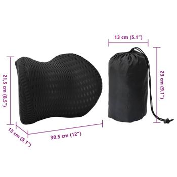 Nackenkissen Schwarz Viscoschaum 30,5 x 21,5 x 13 cm