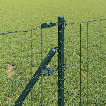 Zaunpfosten 12 stk. Grün 120 cm Pulverbeschichteter Stahl