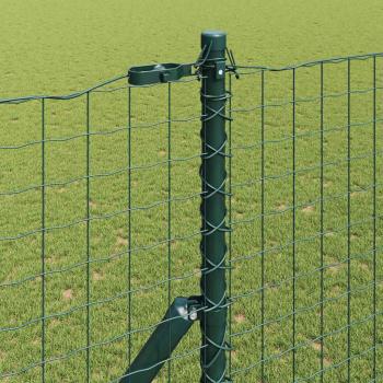 Zaunpfosten 12 Stk. Grün Pulverbeschichteter Stahl