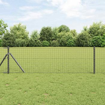 ARDEBO.de - Zaunpfosten 12 Stk. Grau 50 cm Pulverbeschichteter Stahl