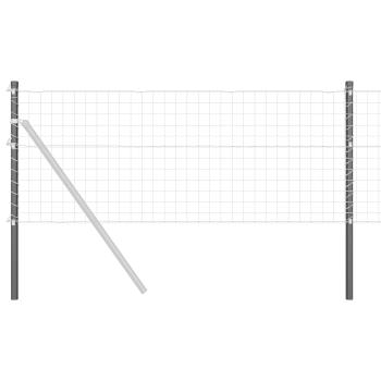 Zaunpfosten 12 Stk. Grau 90 cm Pulverbeschichteter Stahl