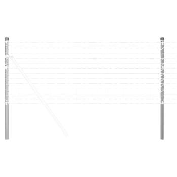Zaunpfosten 12 Stk. Silber 60 cm Pulverbeschichteter Stahl