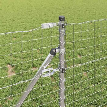 Zaunpfosten 12 Stk. Silber 60 cm Pulverbeschichteter Stahl