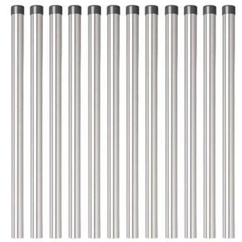Zaunpfosten 12 Stk. Silber 60 cm Pulverbeschichteter Stahl