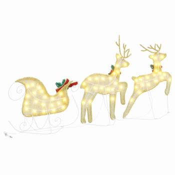 LED Rentiere 3 Stk. Warmes Weiß 43 x 18 x 66 cm Stoff LEDs