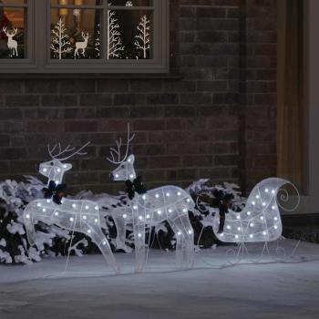 LED Rentiere 3 Stk. Kaltweiß 43 x 18 x 66 cm Stoff LEDs