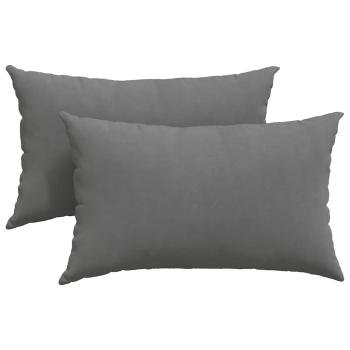 Sofakissen 2 Stück Dunkelgrau 50 x 30 cm Stoff