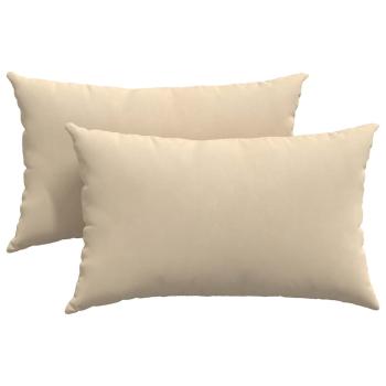 Sofakissen 2 Stück Creme 50 x 30 cm Stoff