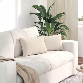 ARDEBO.de - Sofakissen 2 stk. Stoff Beige 50 x 30 cm