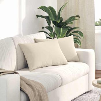 ARDEBO.de - Sofakissen 2 stk. Stoff Beige 60 x 40 cm