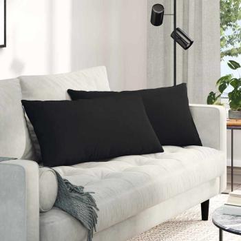 ARDEBO.de - Sofakissen 2 stk. Stoff Schwarz 80 x 40 cm