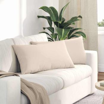 ARDEBO.de - Sofakissen 2 stk. Stoff Beige 80 x 40 cm