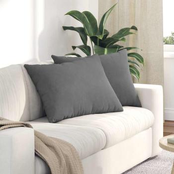 ARDEBO.de - Sofakissen 2 stk. Stoff Dunkelgrau 70 x 50 cm