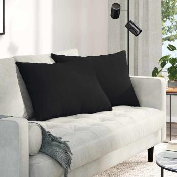 ARDEBO.de - Sofakissen 2 stk. Stoff Schwarz 70 x 50 cm