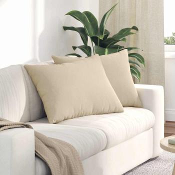 ARDEBO.de - Sofakissen 2 stk. Stoff Creme 70 x 50 cm
