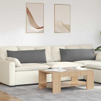ARDEBO.de - Sofakissen 2 stk. Stoff Dunkelgrau 120 x 40 cm