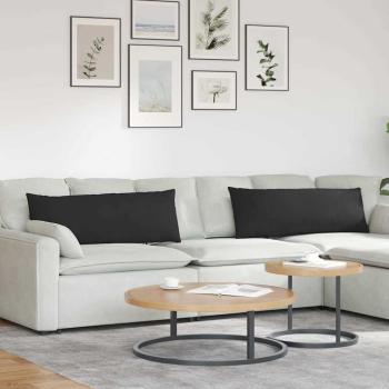 ARDEBO.de - Sofakissen 2 stk. Stoff Schwarz 120 x 40 cm
