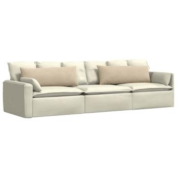 Sofakissen 2 stk. Stoff Creme 120 x 40 cm