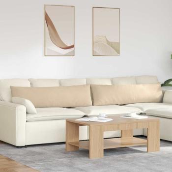 ARDEBO.de - Sofakissen 2 stk. Stoff Creme 145 x 40 cm