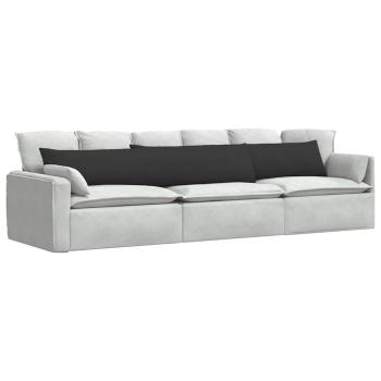 Sofakissen 2 stk. Stoff Schwarz 200 x 40 cm