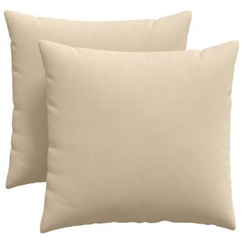 Sofakissen 2 stk. Stoff Creme 45 x 45 cm