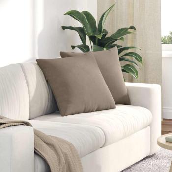 ARDEBO.de - Sofakissen 2 stk. Stoff Taupe 50 x 50 cm