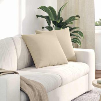ARDEBO.de - Sofakissen 2 stk. Stoff Creme 50 x 50 cm