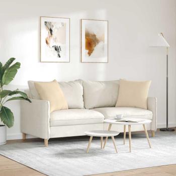 Sofakissen 2 stk. Stoff Creme 50 x 50 cm