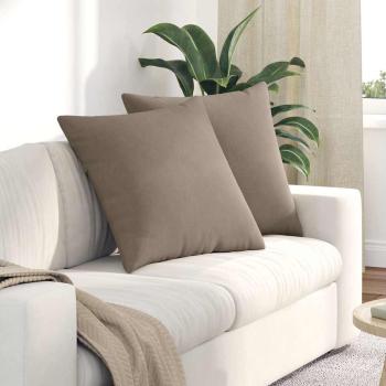 ARDEBO.de - Sofakissen 2 stk. Stoff Taupe 60 x 60 cm