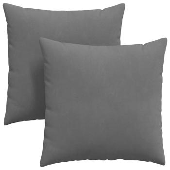 Sofakissen 2 stk. Stoff Dunkelgrau 60 x 60 cm