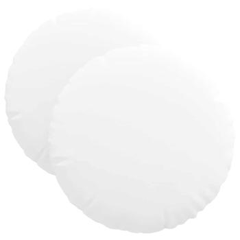 Sitzkissen 2 Stk. Stoff Weiß Ø40 x 13 cm