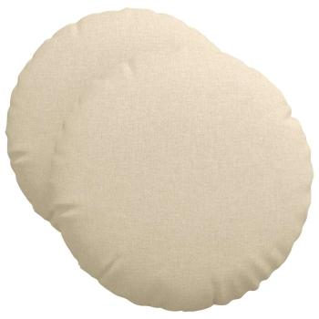 Sitzkissen 2 stk. Stoff Creme Ø50 x 19 cm