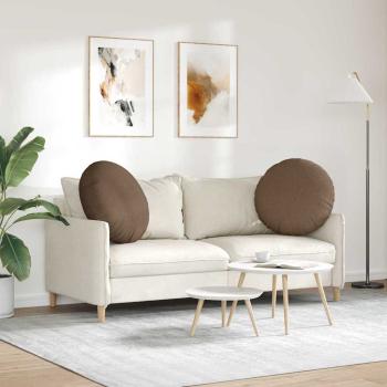Sitzkissen 2 stk. Stoff Braun Ø60 x 21 cm