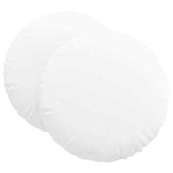 Sitzkissen 2 Stk. Stoff Weiß Ø60 x 21 cm