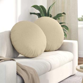 ARDEBO.de - Sitzkissen 2 stk. Stoff Creme Ø80 x 29 cm