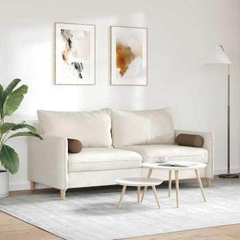 Bolsterkissen 2 stk. Stoff Braun Ø 15 x 40 cm
